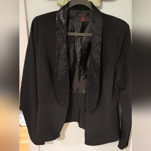Black Blazer with Sequin Lapel